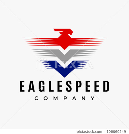 Modern eagle speed logo design template. Hawk stripe line abstract mascot logo. 106060249