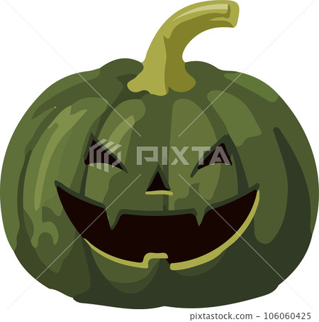 Halloween green pumpkin Jack lantern isolated on white background Halloween green pumpkin Jack lantern isolated on white background 106060425