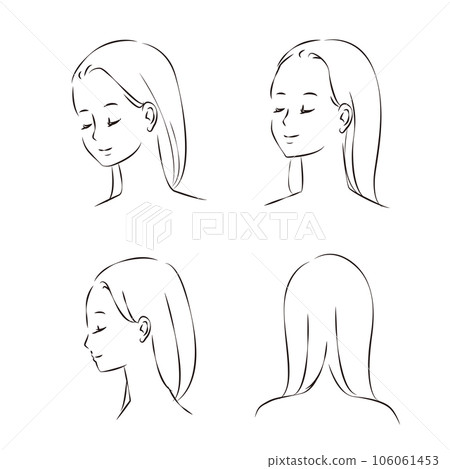 Above the neck of a woman seen from various angles Above the neck of a woman seen from various angles 106061453