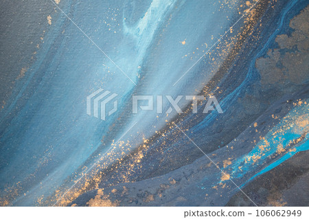 Abstract fluid acrylic painting. Marbled blue abstract background. Abstract fluid acrylic painting. Marbled blue abstract background. 106062949