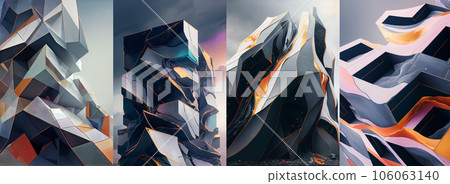 Architecture abstract background modern spectacular design 3D illustration.  106063140