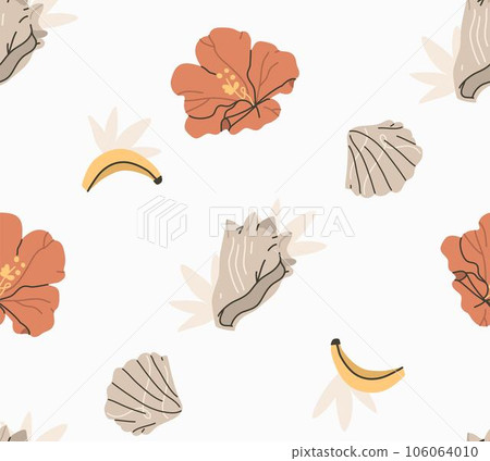 Vector Tropical Seamless Pattern. Summer Background Isolated On