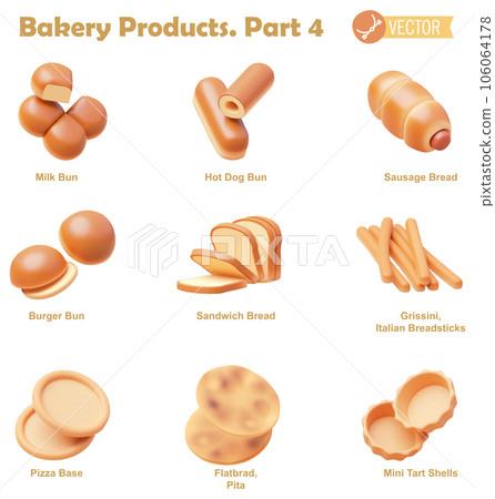 Vector bakery products icon set 106064178