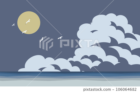 Summer night sky and thunderhead 106064682
