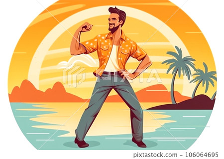Man enjoying the beach Man enjoying the beach 106064695
