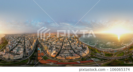 Aerial view of the descent of Balta in Miraflores. Aerial view of the descent of Balta in Miraflores. 106065374