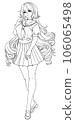 Anime full body manga visual novel npc sprite. 106065498