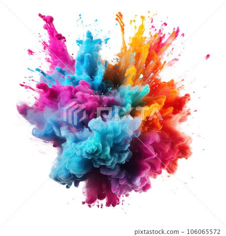 Colorful Holi paint splash isolated Colorful Holi paint splash isolated 106065572