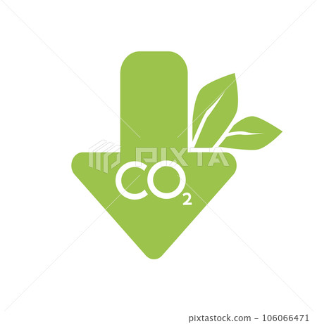 CO2 neutral icon. Carbon gas emission reduction green labels. Ecology, environment, air pollution improvement concept. Flat Vector CO2 neutral icon. Carbon gas emission reduction green labels. Ecology, environment, air pollution improvement concept. Flat Vector 106066471