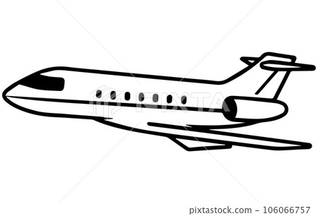 Airliner. Editable outline sketch of airplane. Stock vector illustration, Outline drawing plane in a flat style, Airliner. Editable outline sketch of airplane. Stock vector illustration, Outline drawing plane in a flat style, 106066757