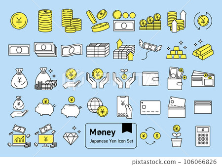 Money, banknotes, currency Japanese yen icon set Money, banknotes, currency Japanese yen icon set 106066826