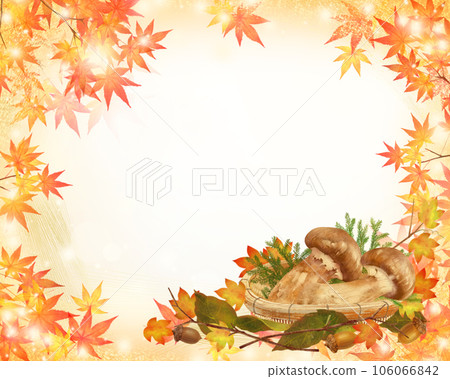 楓木、楓木、松茸等秋季時尚白色背框 楓木、楓木、松茸等秋季時尚白色背框 106066842