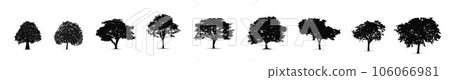 Set of tree silhouettes, vector silhouette of tree 106066981