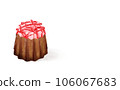 Illustration material ・ 1 strawberry canelé Sweets / baked sweets White background Different colors / differences Canelé 106067683