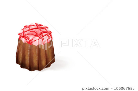 插圖素材・1個草莓canelé 糖果/烘焙甜點 白色背景 不同顏色/差異 Canelé 插圖素材・1個草莓canelé 糖果/烘焙甜點 白色背景 不同顏色/差異 Canelé 106067683