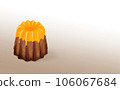 Illustration material, 1 orange canelé Baked confectionery graded background Different colors/differences Canelé 106067684