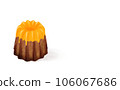 Illustration material 1 orange canelie Sweets Baked confectionery White background Different colors/differences Canelé 106067686