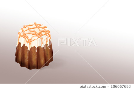 插圖素材·1焦糖canelé烘焙糖果分級背景不同顏色/差異Canelé 106067693