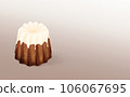Illustration material ・ 1 canelé of white chocolate Baked confectionery graded background Different colors / differences Canelé 106067695