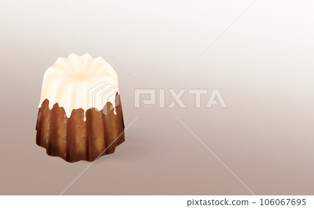 Illustration material ・ 1 canelé of white chocolate Baked confectionery graded background Different colors / differences Canelé 106067695
