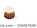 Illustration material 1 canelé of white chocolate Sweets Baked confectionery White background Different colors/differences Canelé 106067696