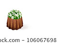 Illustration material ・ Matcha canelé 1 piece Sweets Baked confectionery White background Different colors / differences Canelé 106067698
