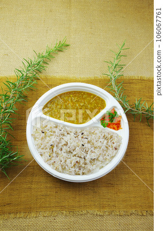 Healthy multigrain rice curry bento box Healthy multigrain rice curry bento box 106067761