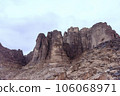 Planet Mars like landscape - Photo of Wadi Rum desert in Jordan with red pink sky above, this location was used as set for many science fiction movies 106068971