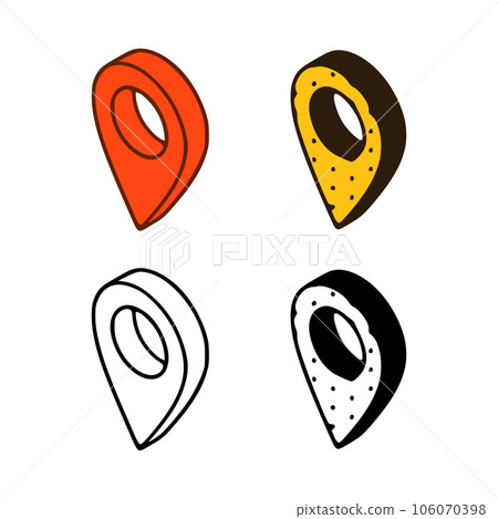 Set of location pins in different styles isolated on white background Set of location pins in different styles isolated on white background 106070398