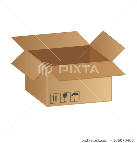Cardboard box realistic vector illustration isolated on white background 106070406