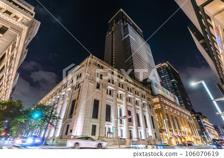 Tokyo cityscape in Japan Nihonbashi, Tokyo. View of Sumitomo Mitsui Trust Bank and Muromachi 2-chome intersection 106070619