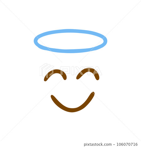 Happy holy face doodle icon. Emoticon in hand drawn style isolated on white background Happy holy face doodle icon. Emoticon in hand drawn style isolated on white background 106070716