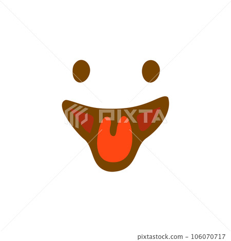 Smile face with tongue doodle icon. Emoticon in hand drawn style isolated on white background Smile face with tongue doodle icon. Emoticon in hand drawn style isolated on white background 106070717