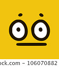 Sad emoticon in doodle style yellow background. Vector Illustration 106070882