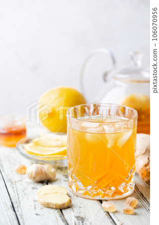 Yellow drink ginger and ice Yellow drink ginger and ice 106070956