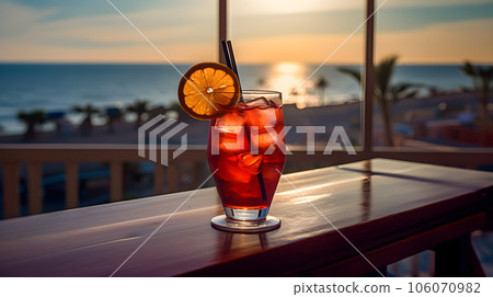 Glass of fresh summer cocktail Glass of fresh summer cocktail 106070982