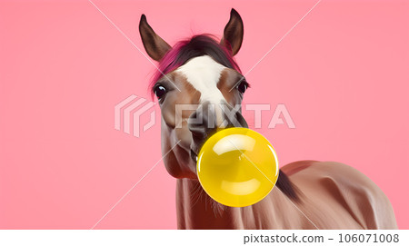 horse head blowing bubble gum horse head blowing bubble gum 106071008