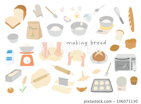 與麵包製作相關的手繪插畫集(彩色/無輪廓) 與麵包製作相關的手繪插畫集(彩色/無輪廓) 106071130