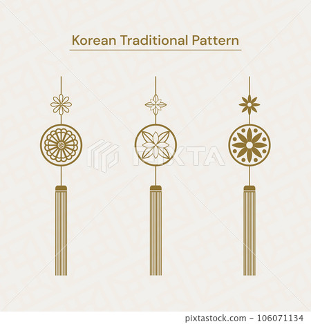 Korean traditional symbols set. Vector illustration for your graphic design. 106071134