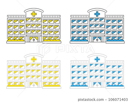 Hospital simple illustration material Hospital simple illustration material 106071403