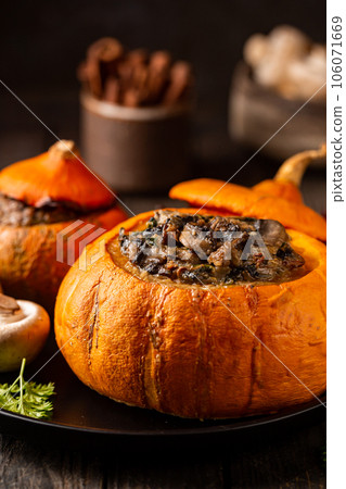 Tasty autumn stuffed pumpkin 106071669