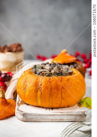 Tasty autumn stuffed pumpkin 106071670