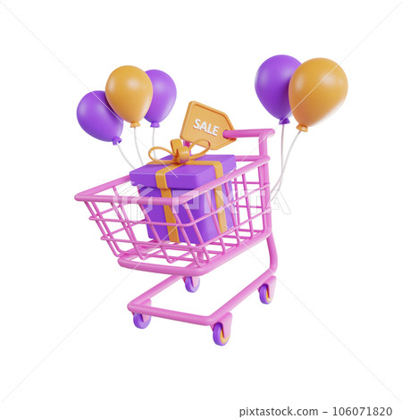 Online shopping 3D Illustration, online shop, online payment and delivery concept with floating elements. 106071820
