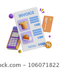 Online shopping 3D Illustration, online shop, online payment and delivery concept with floating elements. 106071822