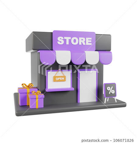 Online shopping 3D Illustration, online shop, online payment and delivery concept with floating elements. 106071826