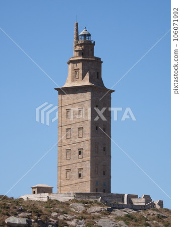 Famous tower of Hercules in A Coruna city in Spain - vertical Famous tower of Hercules in A Coruna city in Spain - vertical 106071992