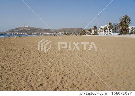 Seaside and promenade in african AGADIR city in Morocco 106072087