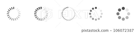 Download sign set. Load icons set. Load system. Data load. Loading bar. Froze computer. Vector stock illustration. Vector illustration 106072387