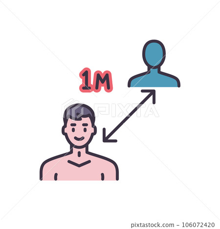 Social distancing. Keep distance vector icon 106072420