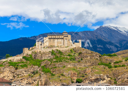 View of Valere Basilica in Sion, Switzerland 106072581